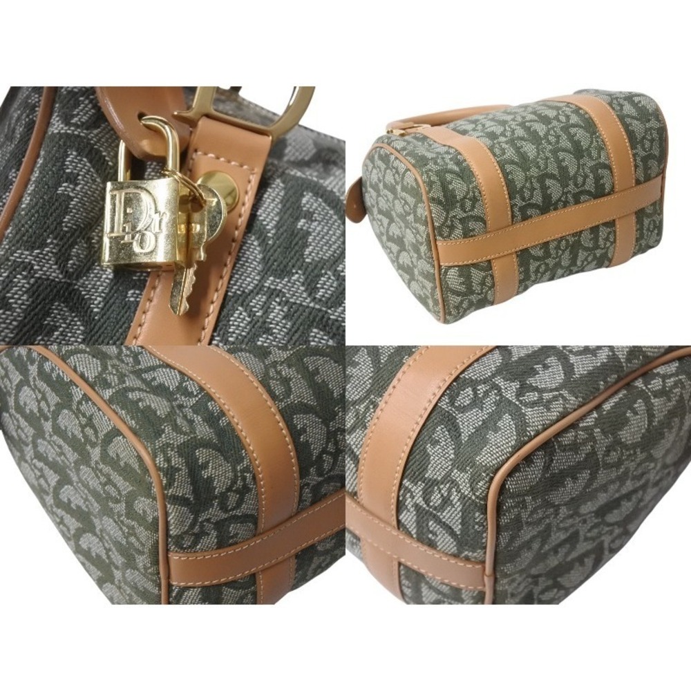 Dior green Tan handbag Trotter Beige Christian - Picture 5 of 9